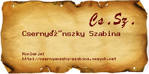 Csernyánszky Szabina névjegykártya