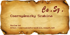 Csernyánszky Szabina névjegykártya